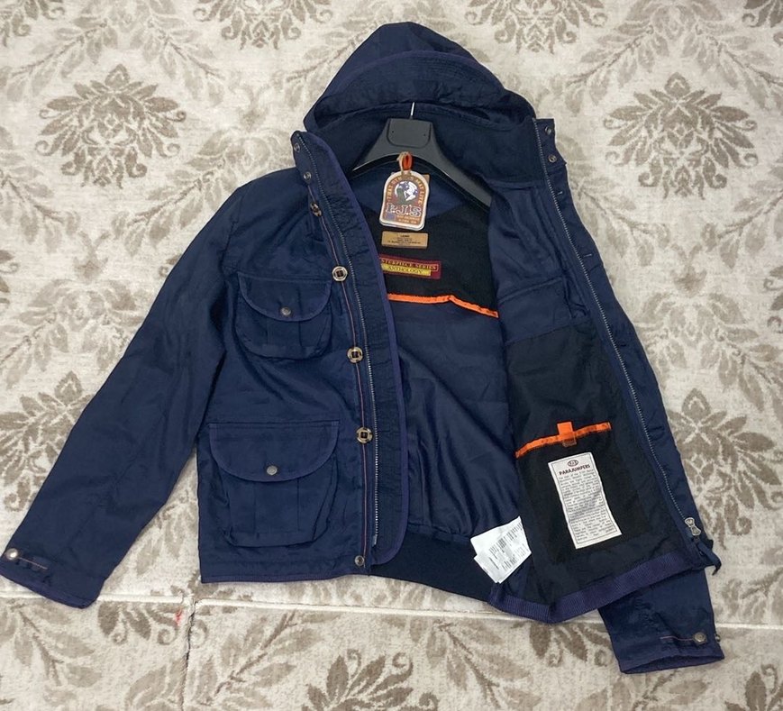 Erkek Lacivert Kapüşonlu Düğmeli Ceket - Görsel 3