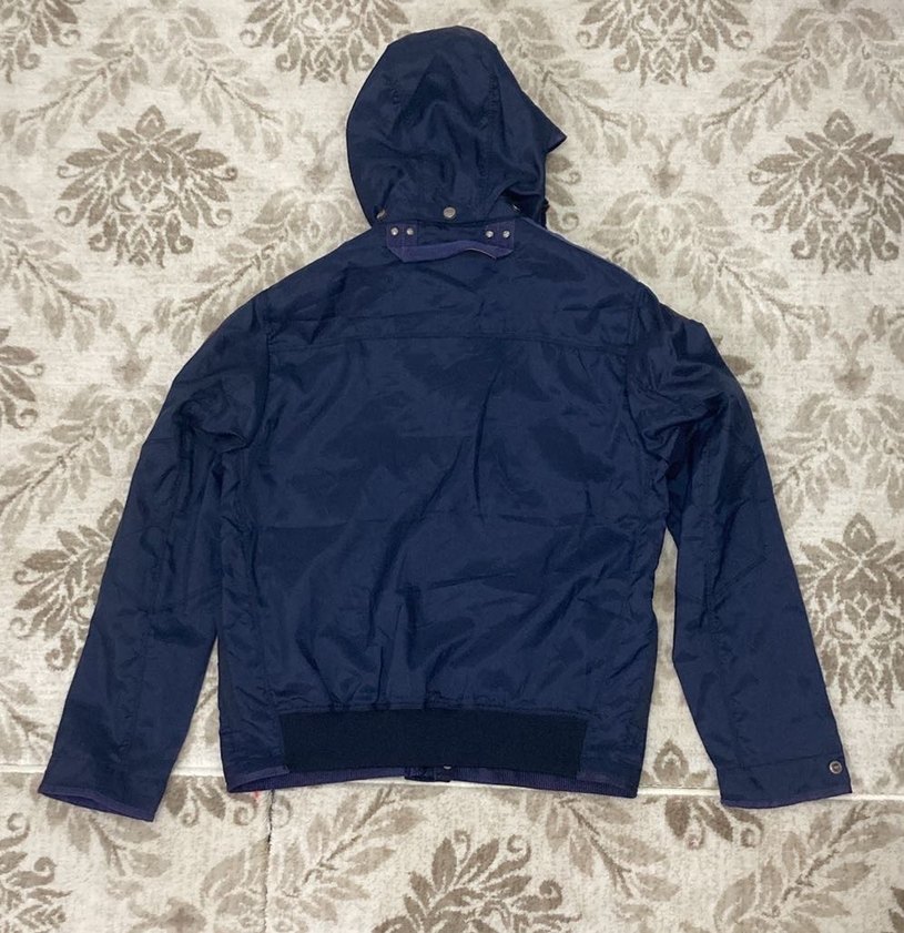 Erkek Lacivert Kapüşonlu Düğmeli Ceket - Görsel 4