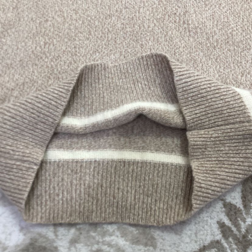 V Yaka Kahverengi Triko Kadın Kazak - Görsel 3