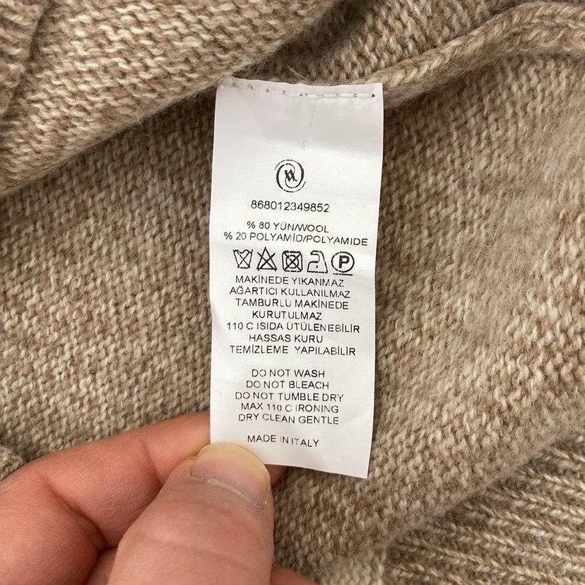 V Yaka Kahverengi Triko Kadın Kazak - Görsel 5