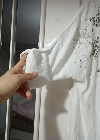  Taşlı Yıldız Detaylı Oversize gömlek - Görsel 11