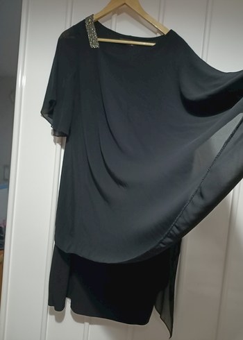  Omuzları Taşlı Şifon Astarlı abiye - Görsel 6