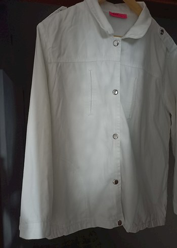 VEFO İnce Beyaz Kot Ceket - Görsel 3