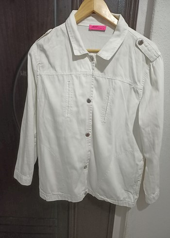 VEFO İnce Beyaz Kot Ceket - Görsel 10