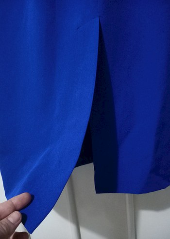  Malina Exclusive Saks Mavisi Elbise - Görsel 9