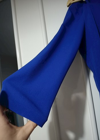  Malina Exclusive Saks Mavisi Elbise - Görsel 6