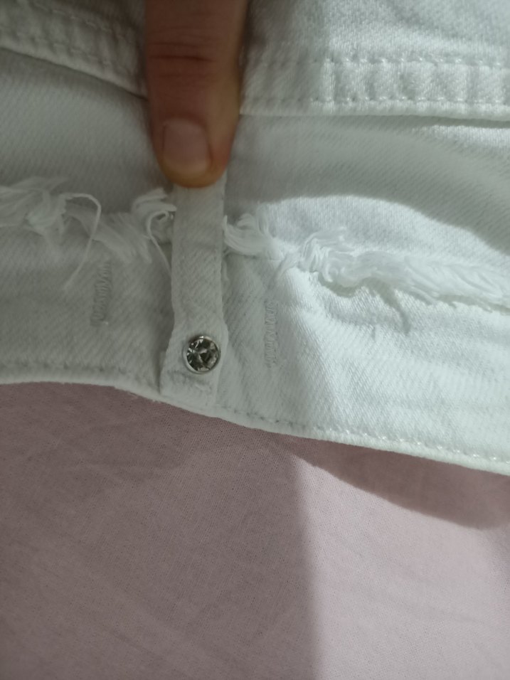  LIU-JO Taş Detaylı Püsküllü Beyaz Kot - Görsel 5