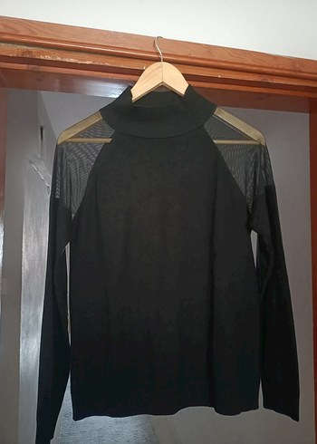 Balıkçı Yaka Transparan Detaylı Bluz - Görsel 7