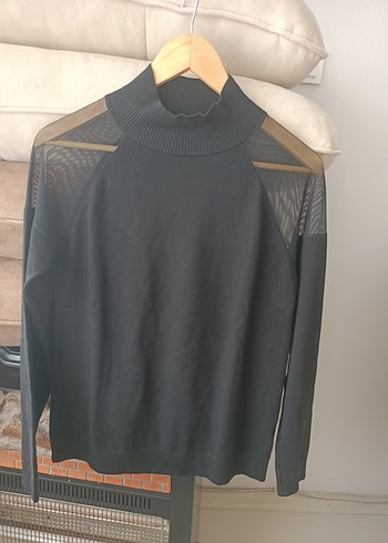 Balıkçı Yaka Transparan Detaylı Bluz - Görsel 4