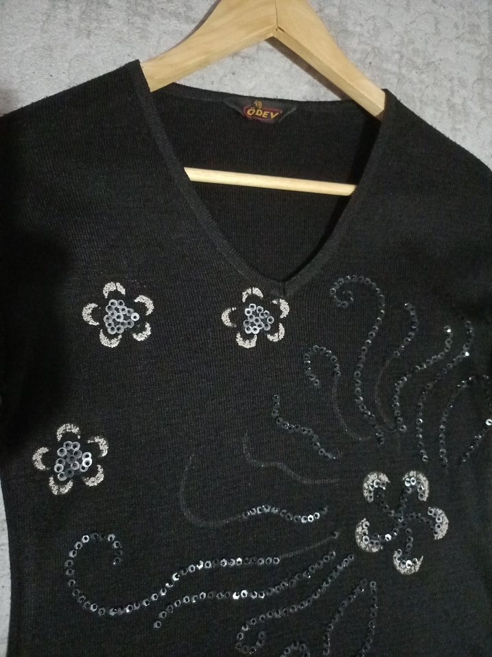 pul payetli, taşlı şık triko kazak - Görsel 3