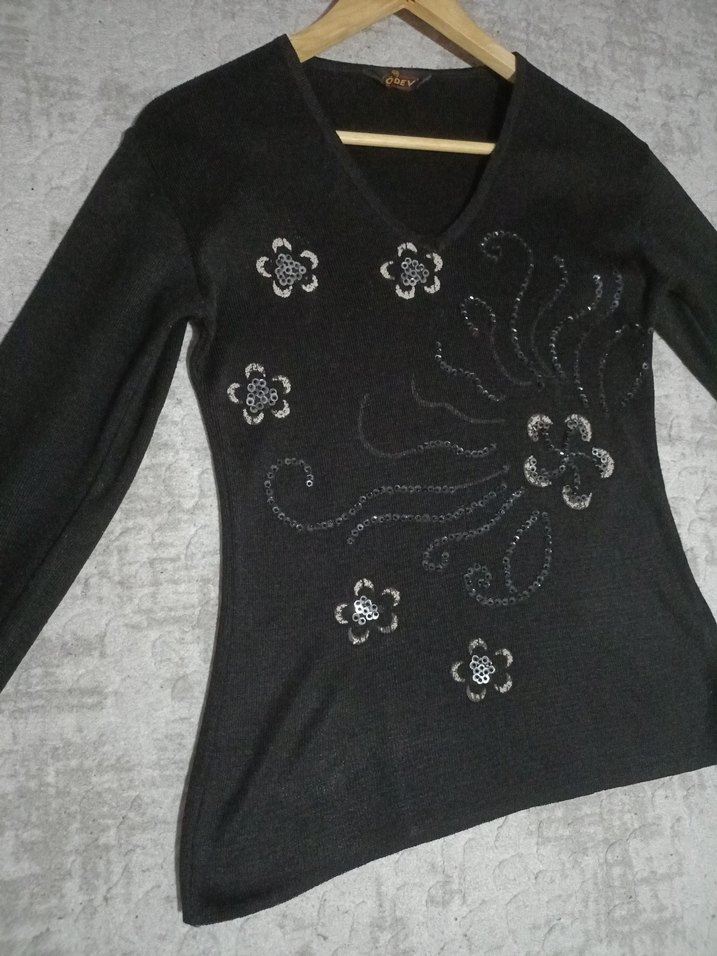 pul payetli, taşlı şık triko kazak - Görsel 2