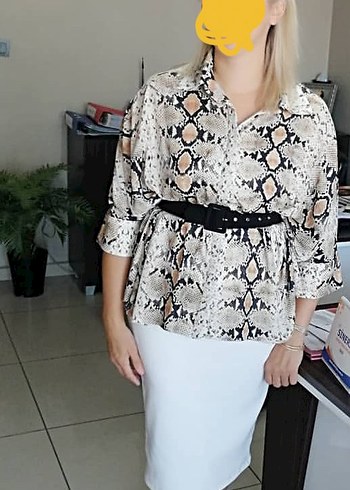  Yılan Derisi Desenli Enfes Tunik - Görsel 13