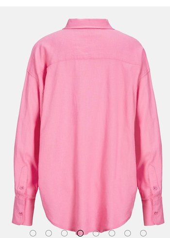 Pembe Kadın Keten Gömlek Uzun Kollu - Görsel 3