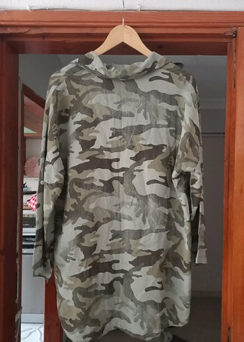 Kadın Kamuflaj Desenli Uzun Gömlek - Görsel 8