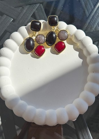 Çok Renkli Mini Boncuklu Kadın Küpeler - Görsel 2