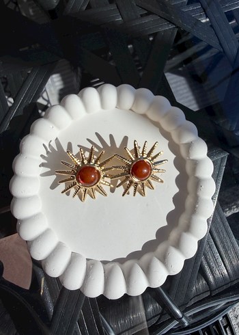 Boncuklu Mini Bohem Güneş Küpeler - Görsel 4