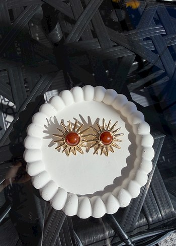 Boncuklu Mini Bohem Güneş Küpeler - Görsel 2