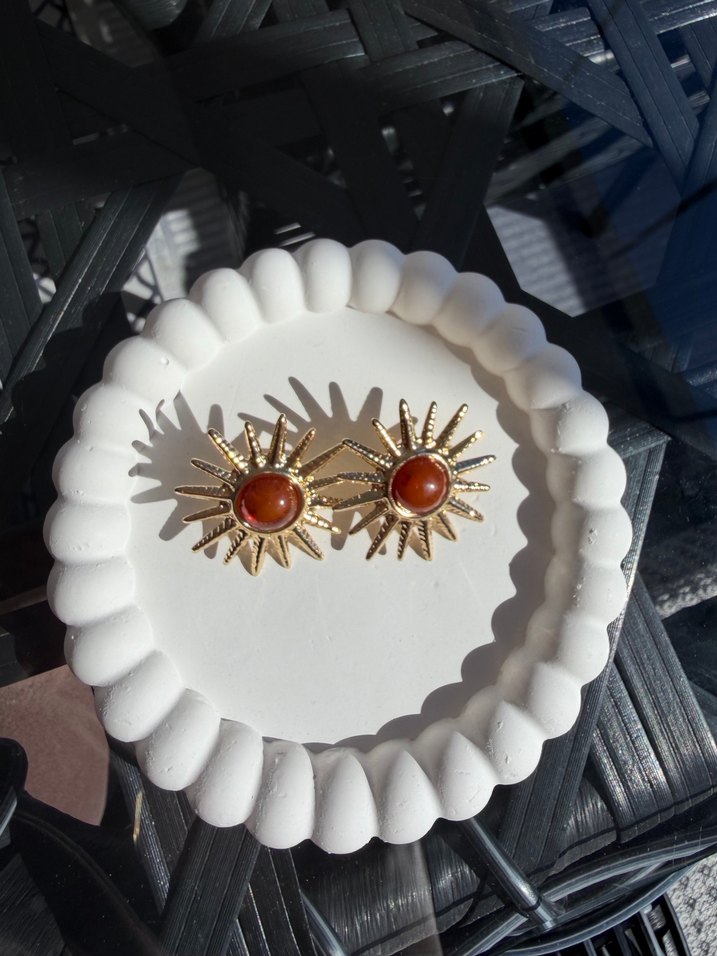 Boncuklu Mini Bohem Güneş Küpeler - Görsel 4