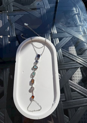 Uzun Zincir Detaylı Çok Renkli Bohem Kolye - Görsel 2