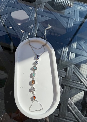 Uzun Zincir Detaylı Çok Renkli Bohem Kolye - Görsel 3