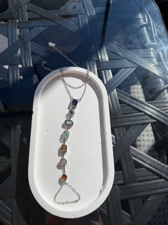 Uzun Zincir Detaylı Çok Renkli Bohem Kolye - Görsel 2