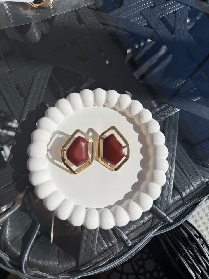 Bordo Mini Boncuklu Kadın Küpe - Görsel 2