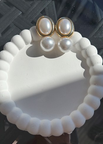 Beyaz İnci Detaylı Midi Küpe - Görsel 2