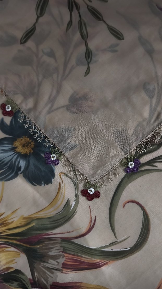 mekik çiçekli iğne oyası yazma - Görsel 2