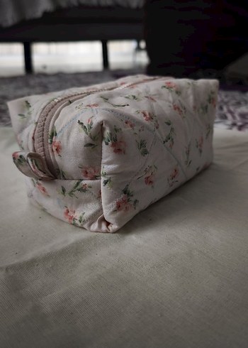 Pembe Vintage Kadın Makyaj Çantası - Görsel 2