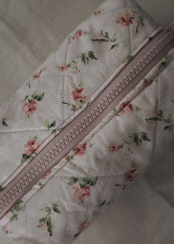 Pembe Vintage Kadın Makyaj Çantası - Görsel 3