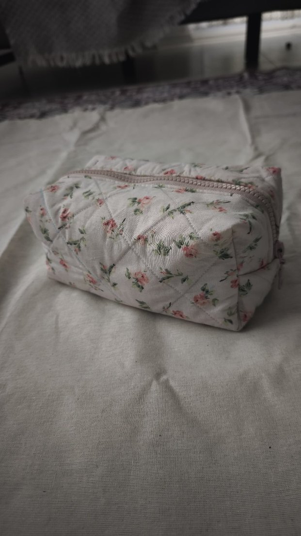 Pembe Vintage Kadın Makyaj Çantası - Görsel 4