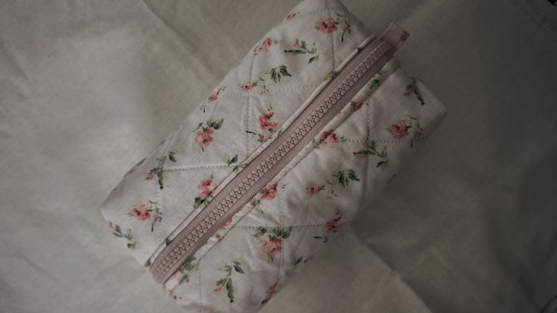 Pembe Vintage Kadın Makyaj Çantası - Görsel 3