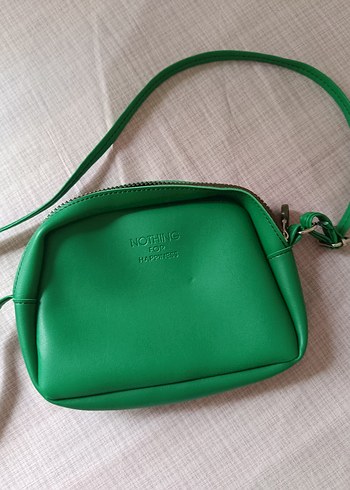 Minimalist Yeşil Deri Kadın Çapraz Çanta Nothing - Görsel 4