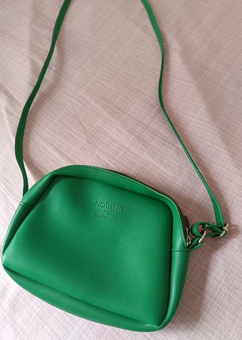 Minimalist Yeşil Deri Kadın Çapraz Çanta Nothing - Görsel 3