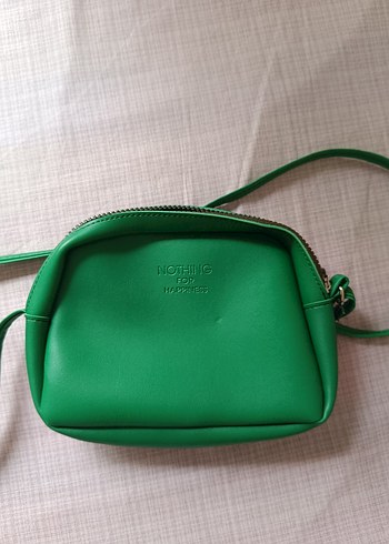 Minimalist Yeşil Deri Kadın Çapraz Çanta Nothing - Görsel 2