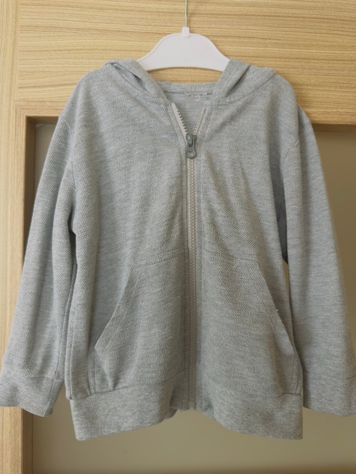 Gri Kapüşonlu Fermuarlı Erkek Çocuk Sweatshirt - Görsel 3