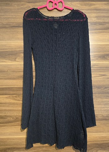 Uzun Kollu Siyah Triko Kadın Elbise - Görsel 2