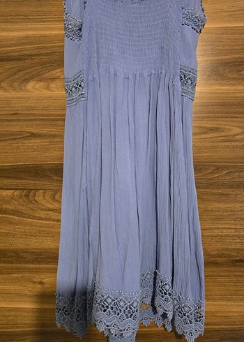 Bohem Nakışlı Dantelli Uzun Elbise - Görsel 3