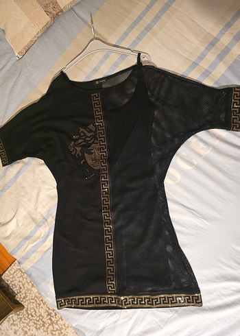 fileli taş detay elbise - Görsel 3