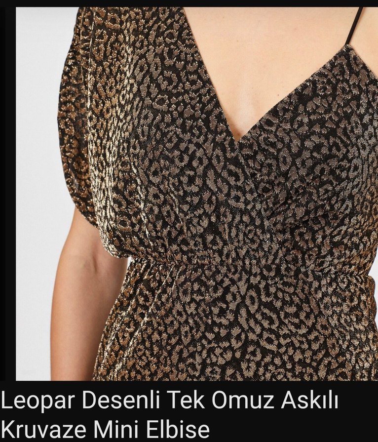 Kahverengi Yılan Desenli Mini Elbise - Görsel 2