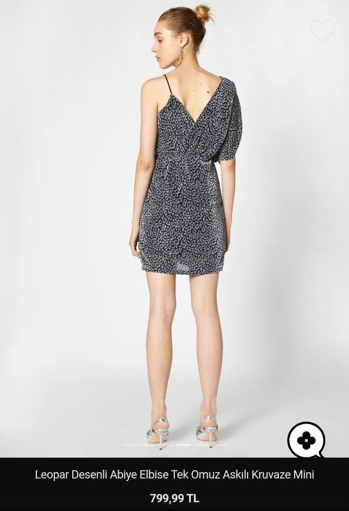 Leopar Desenli Gri Mini Elbise - Görsel 3