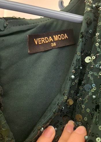 Yeşil Payetli Uzun Abiye Elbise - Görsel 3