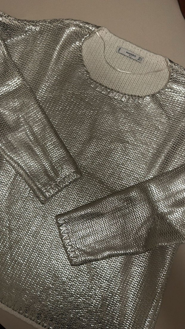 Mango Silver Parlak Kazak - Görsel 2