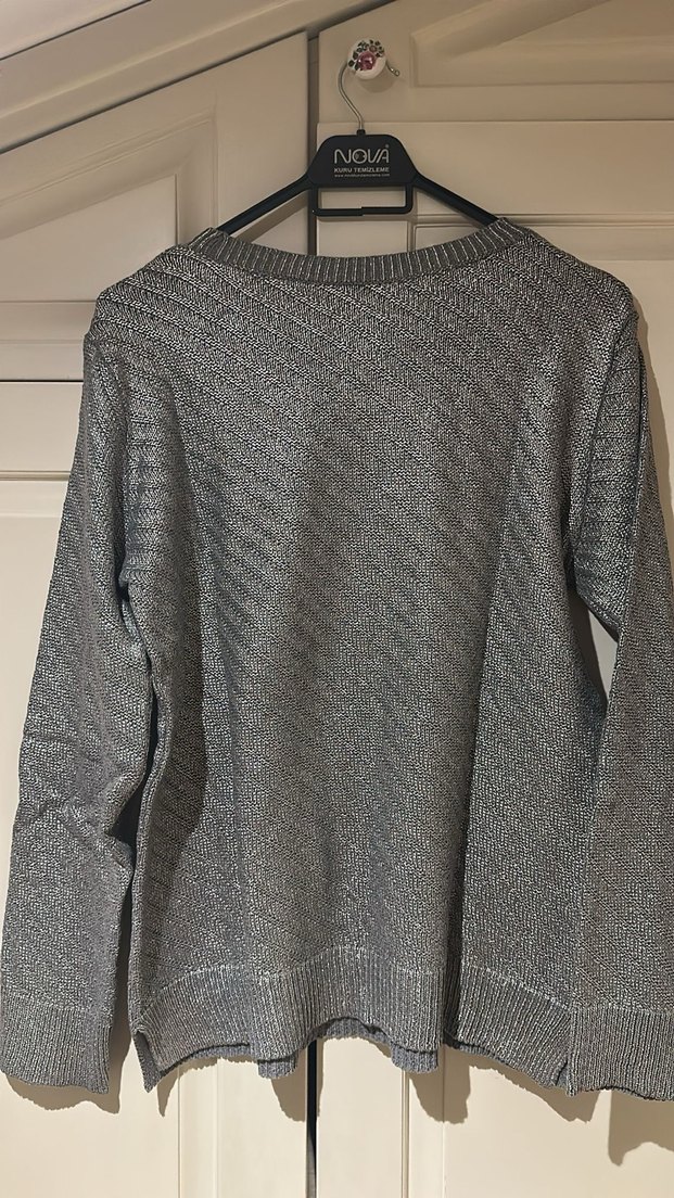 Stradivarius Silver Triko Kazak - Görsel 4