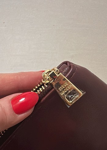 Steve Madden Clutch Bordo Çanta - Görsel 2