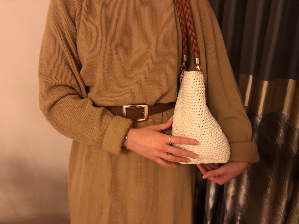 Bej Örgü Kadın Çanta - Görsel 2