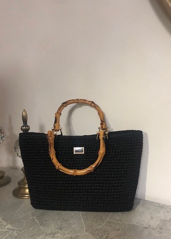 Siyah Örgü Kadın El Çantası - Görsel 2