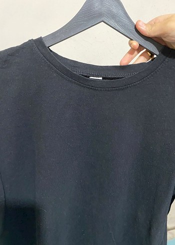 Siyah Oversize Basic Erkek Tişört - Görsel 2