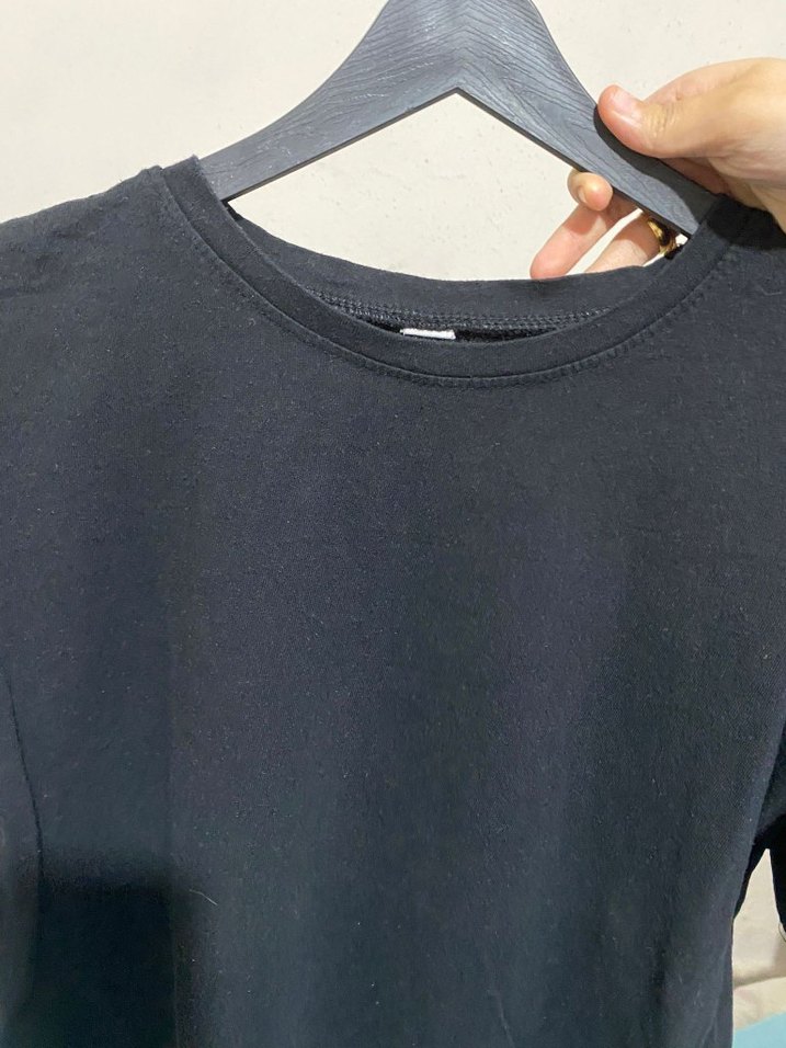 Siyah Oversize Basic Erkek Tişört - Görsel 2