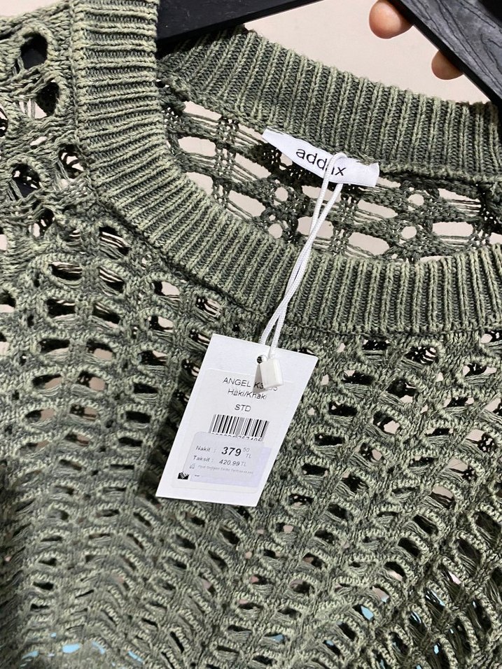 Gri Örgü Kadın Triko Kazak - Görsel 2